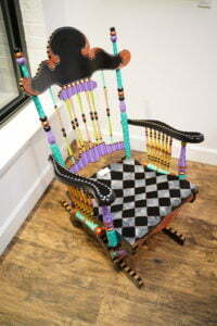 Hand-Painted Antique Victorian Glider, circa 1888, by Dena Lynn